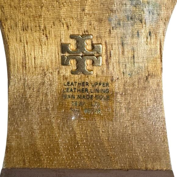 Tory Burch Basketweave Studded Clogs Calf Leather in Cream Size 7 - Picture 10 of 10